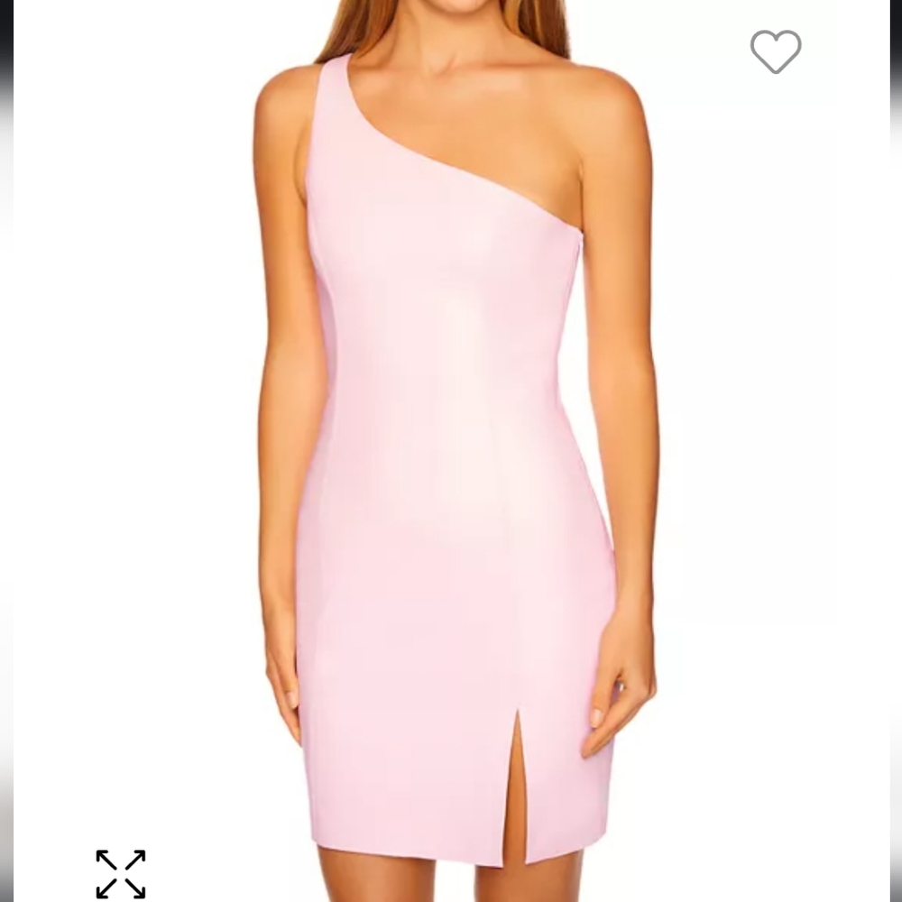 Susana Monaco Faux Leather One Shoulder Mini Dress